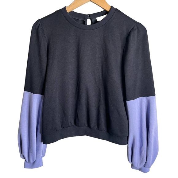 Lela Rose Sweaters - Pearl By Lela Rose Balloon Sleeve Sweater Black / Purple Size S
